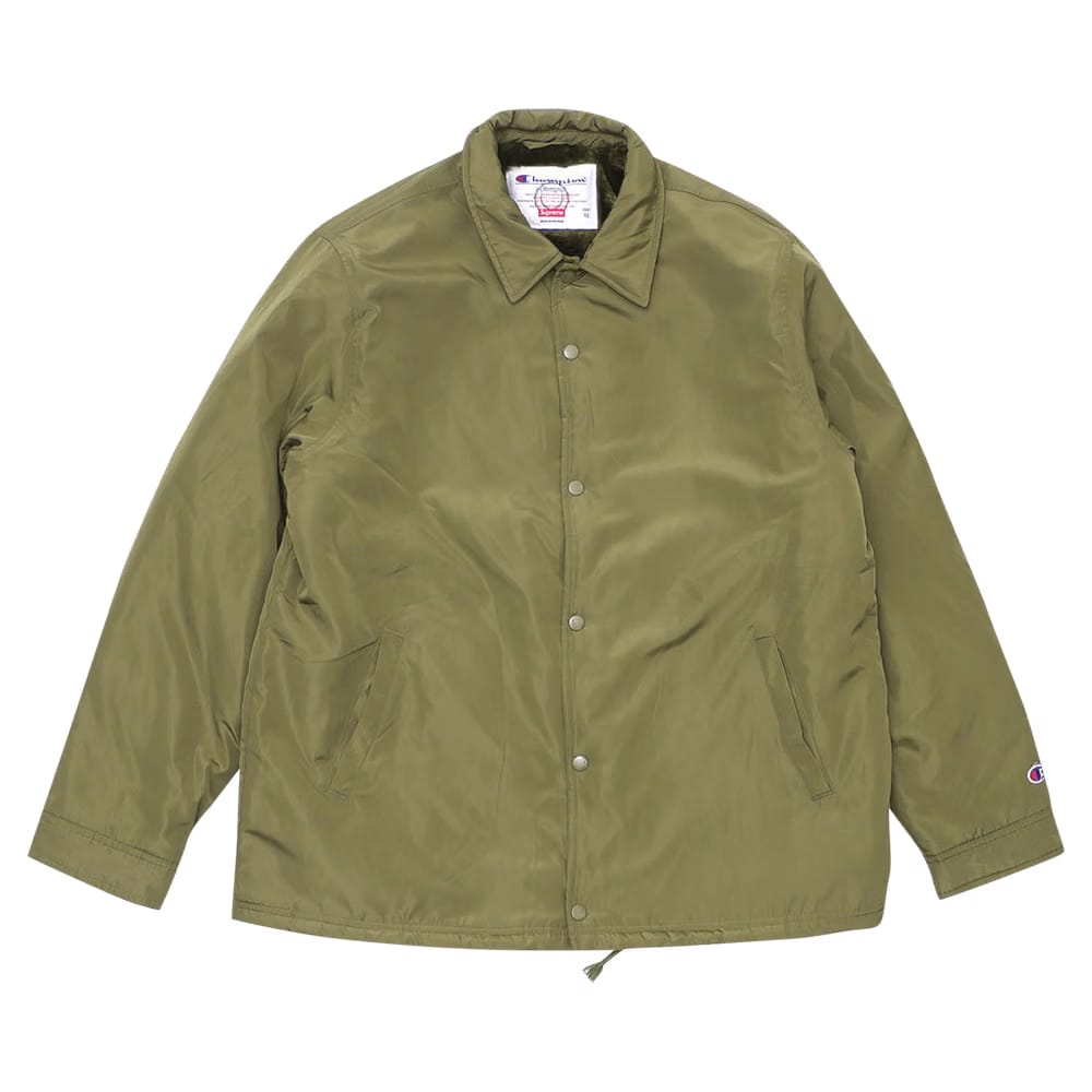 Supreme x Champion Label Coaches Jacket Olive