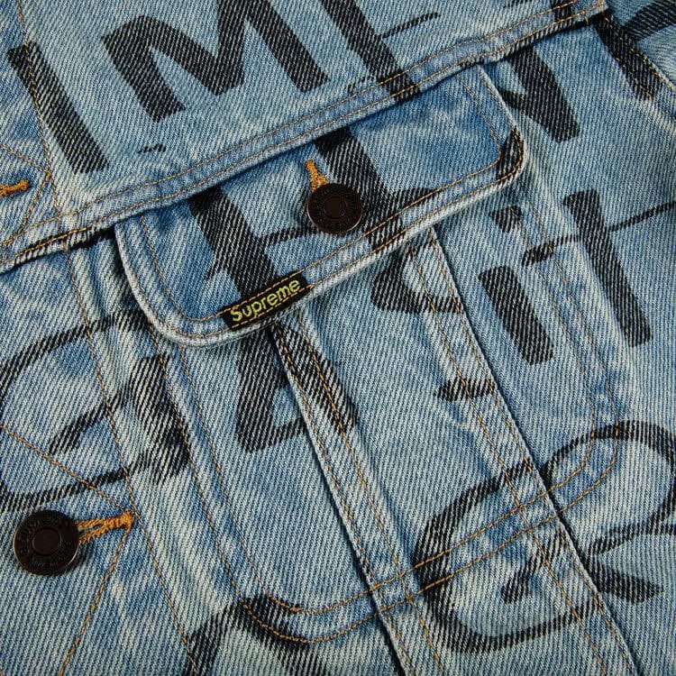 Supreme Black Ark Denim Trucker Jacket Blue
