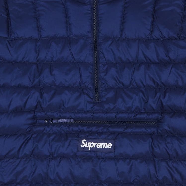 Supreme Micro Down Half Zip Hooded Pullover Navy