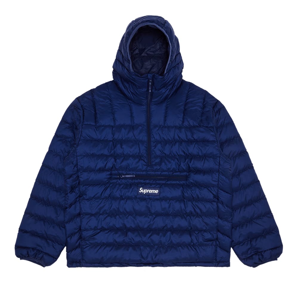 Supreme Micro Down Half Zip Hooded Pullover Navy