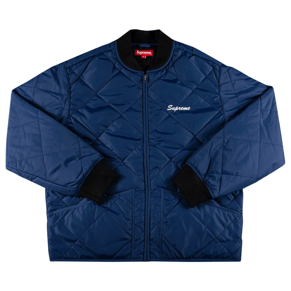 Supreme Quit Your Job Quilted Work Jacket Blue