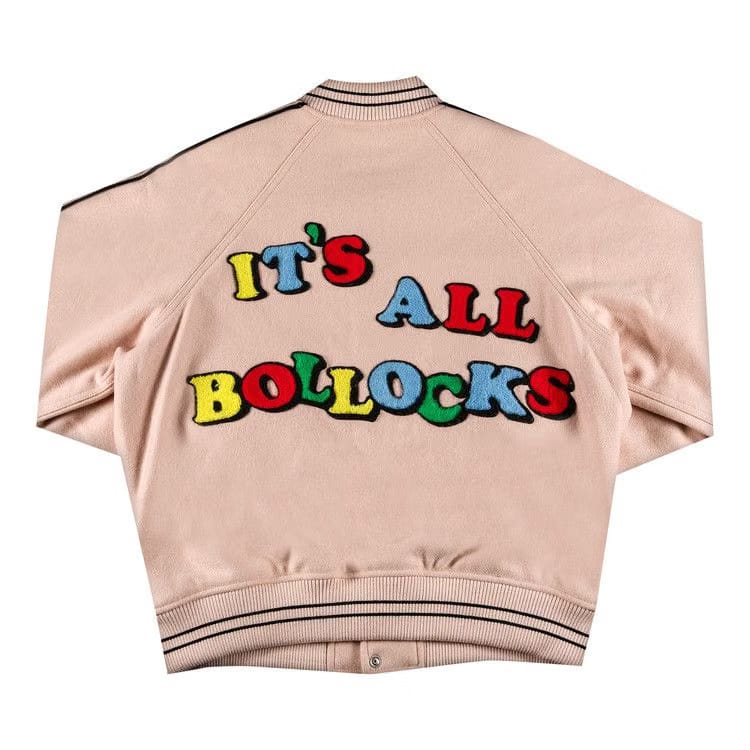 Supreme x Jamie Reid It's All Bollocks Varsity Jacket Dusty Pink