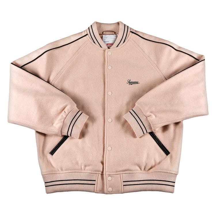 Supreme x Jamie Reid It's All Bollocks Varsity Jacket Dusty Pink
