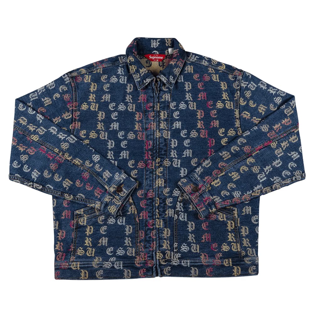 Supreme Gradient Jacquard Denim Work Jacket Blue