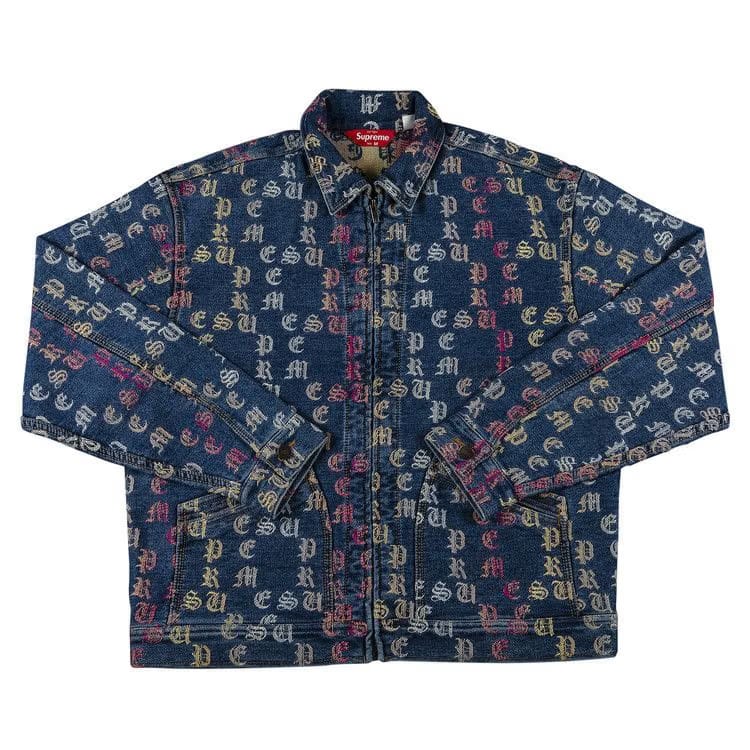 Supreme Gradient Jacquard Denim Work Jacket Blue