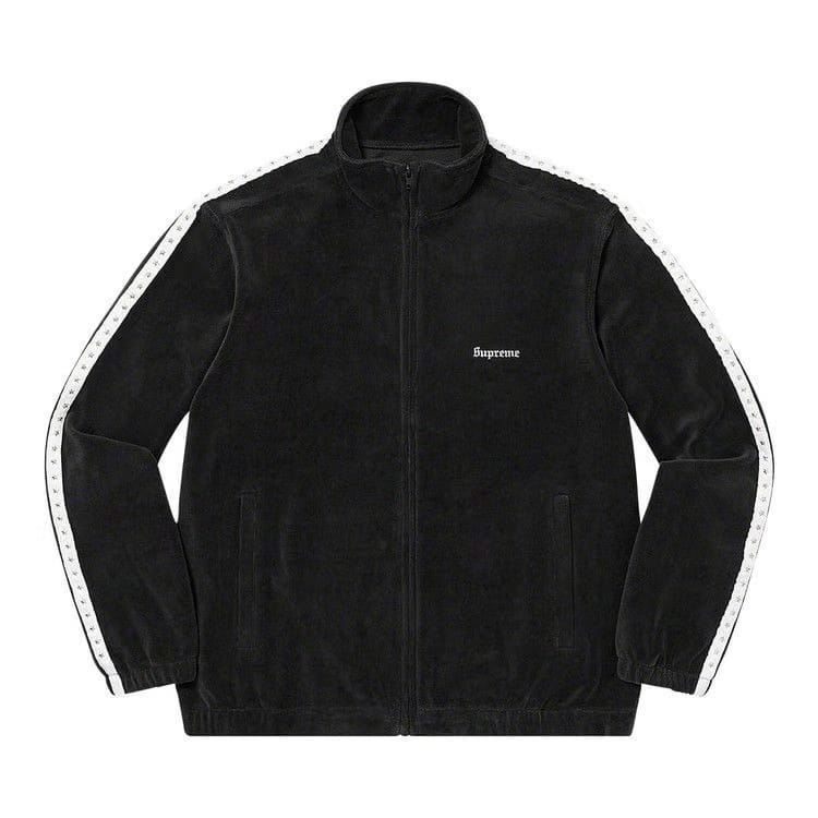 Supreme Studded Velour Track Jacket Black