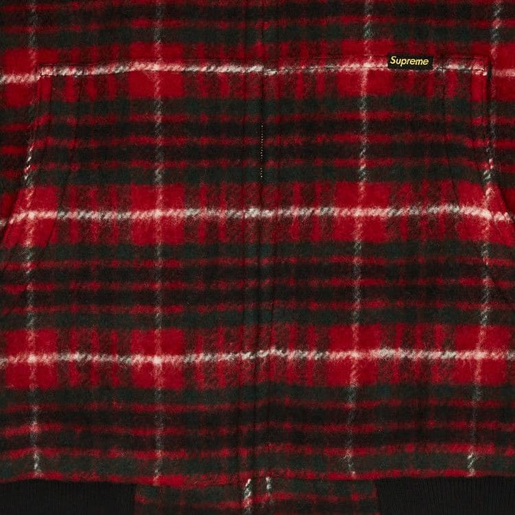 Supreme Plaid Wool Hooded Work Jacket Red