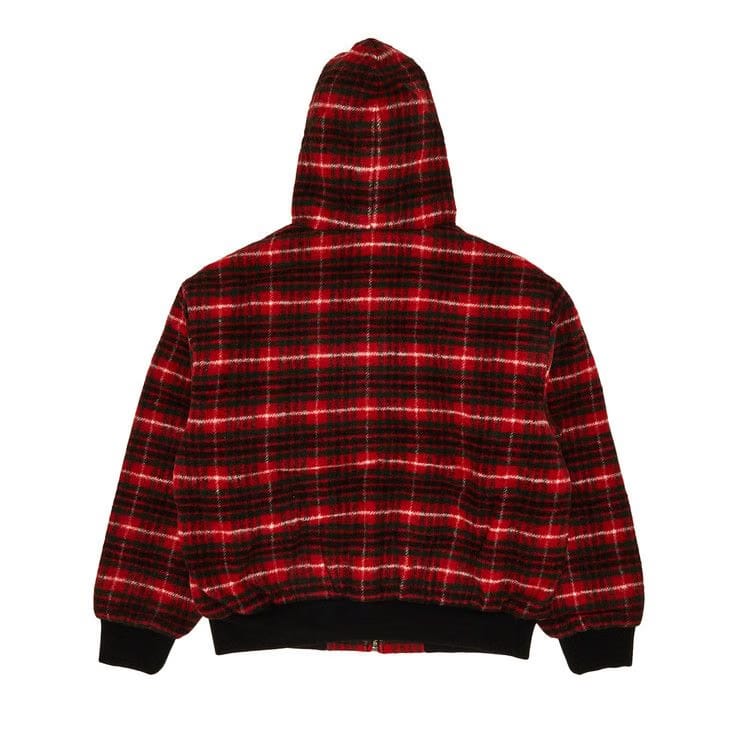 Supreme Plaid Wool Hooded Work Jacket Red