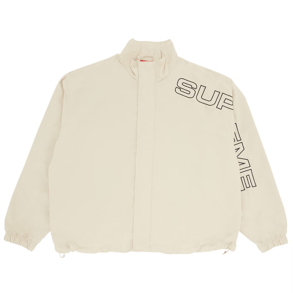 Supreme Spellout Embroidered Track Jacket Sand