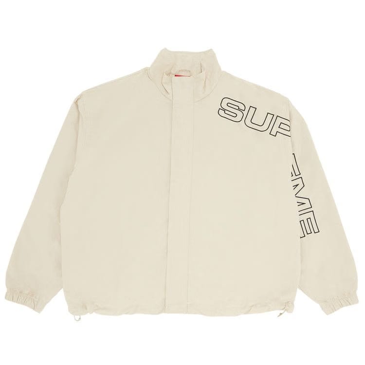 Supreme Spellout Embroidered Track Jacket Sand