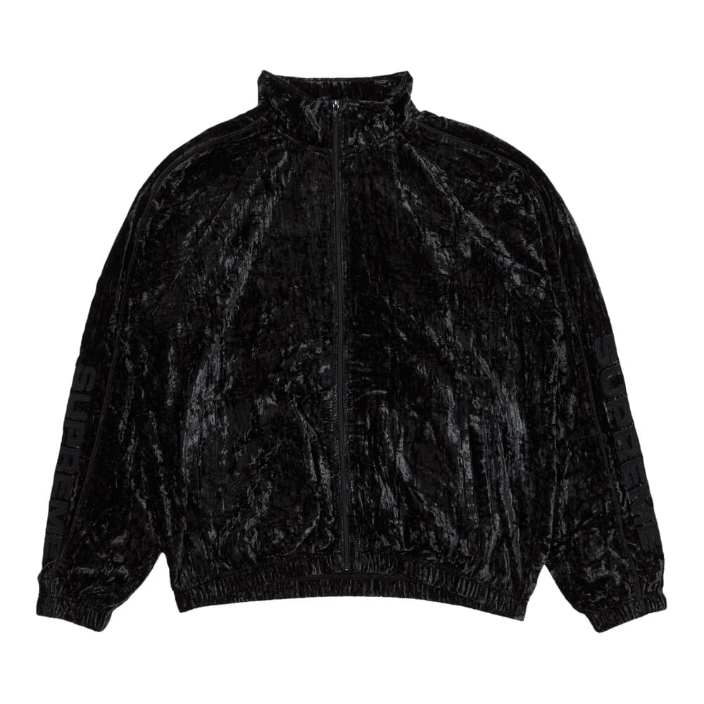 Supreme Crushed Velvet Track Jacket Black