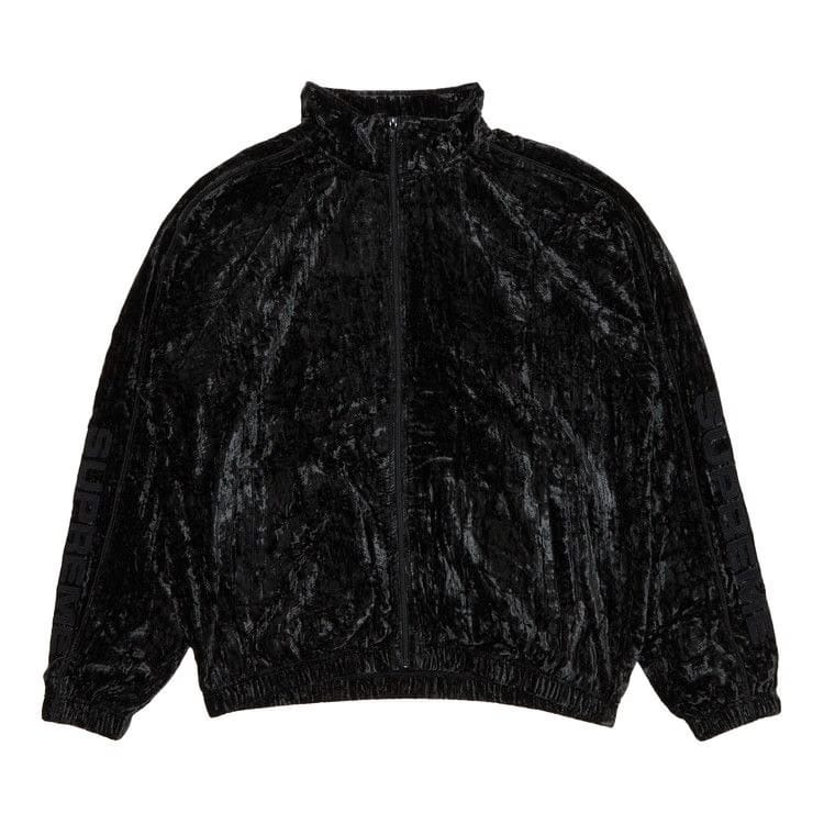 Supreme Crushed Velvet Track Jacket Black
