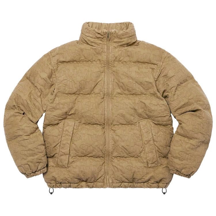 Supreme Fat Tip Jacquard Denim Puffer Jacket Olive