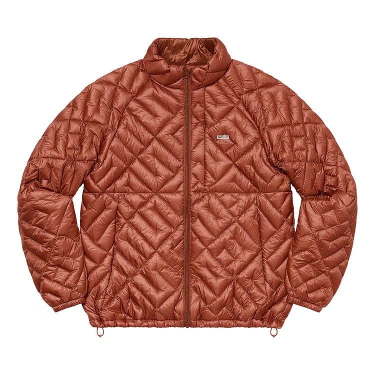 Supreme Spellout Quilted Lightweight Down Jacket Rust