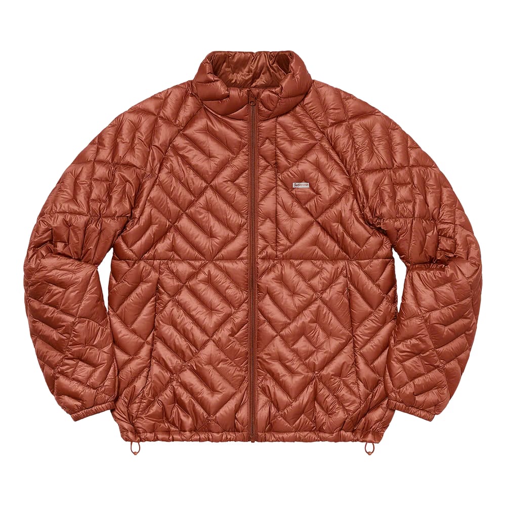 Supreme Spellout Quilted Lightweight Down Jacket Rust