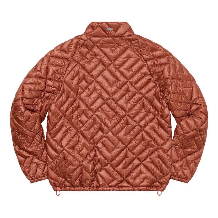 Supreme Spellout Quilted Lightweight Down Jacket Rust