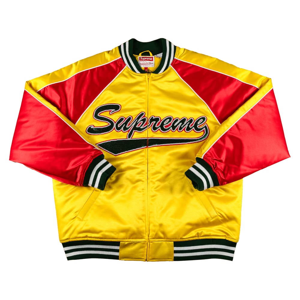 Supreme x Mitchell & Ness Sequin Logo Varsity Jacket Gold