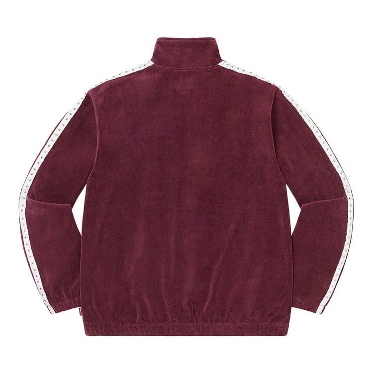 Supreme Studded Velour Track Jacket Burgundy