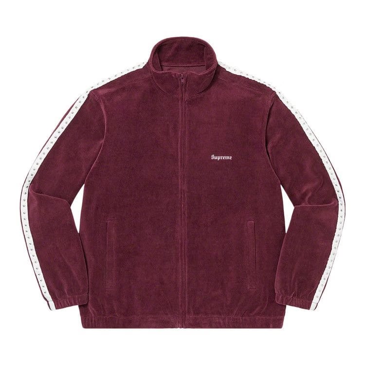 Supreme Studded Velour Track Jacket Burgundy