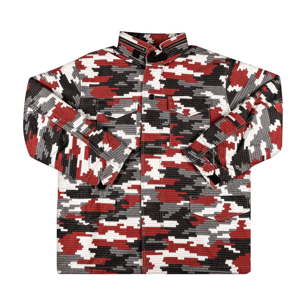 Supreme Logo Camo M-65 Jacket Red