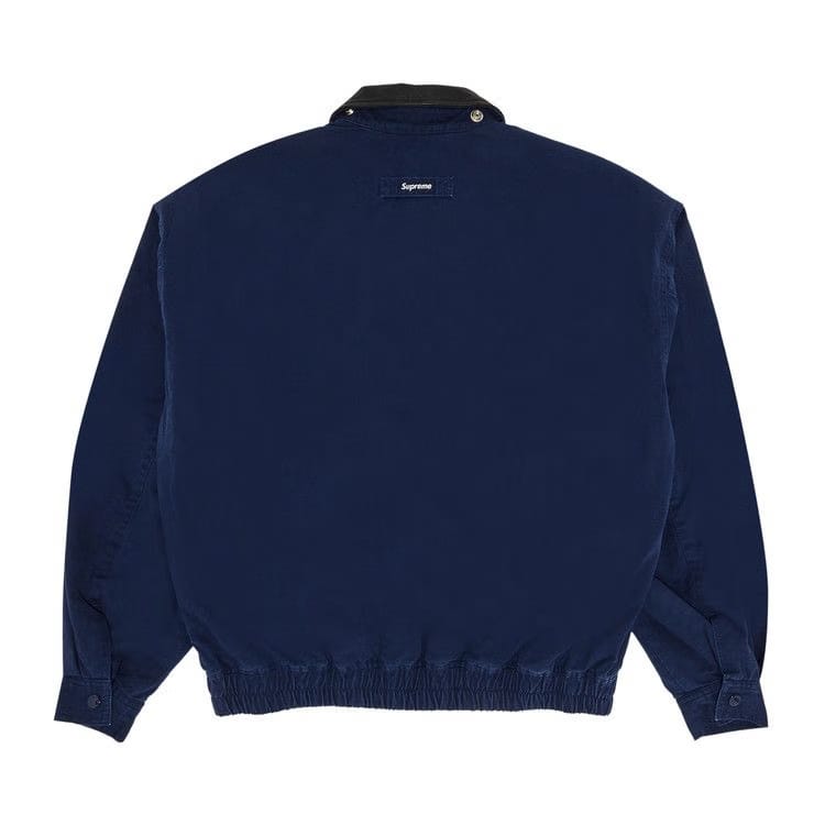Supreme Leather Collar Utility Jacket Navy