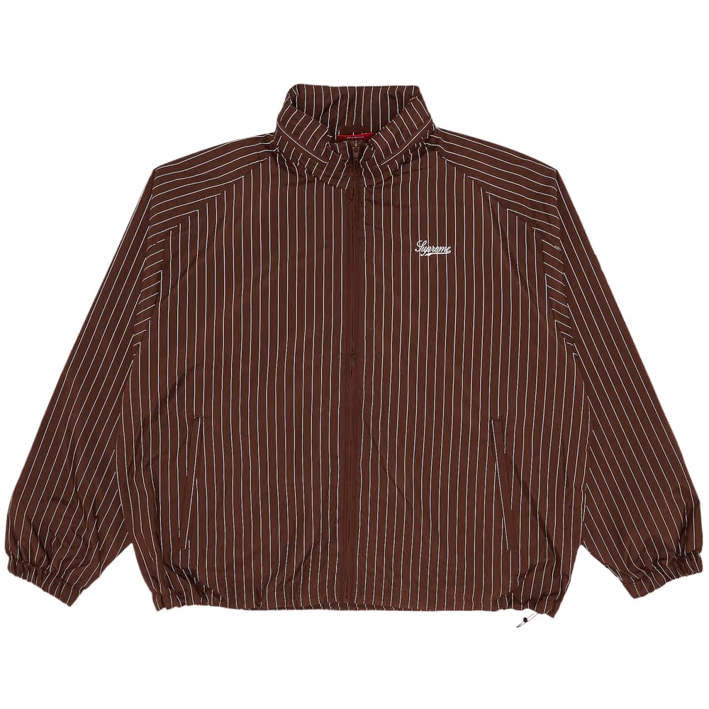 Supreme Reflective Pinstripe Track Jacket Brown