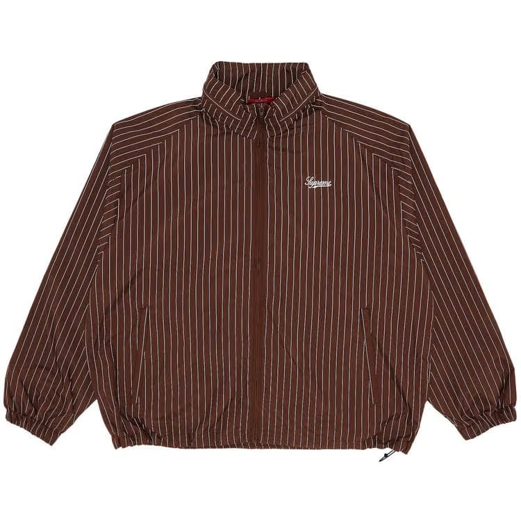 Supreme Reflective Pinstripe Track Jacket Brown