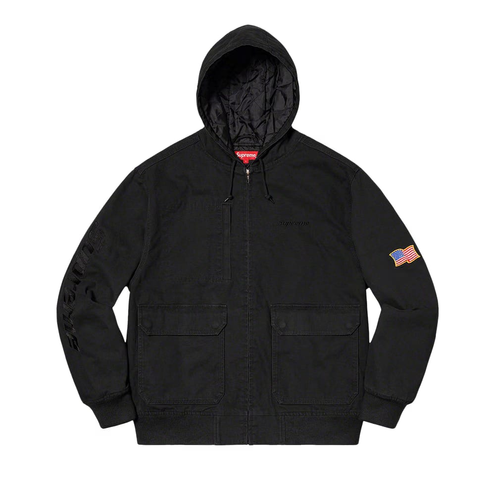 Supreme Canvas Hooded Work Jacket Black