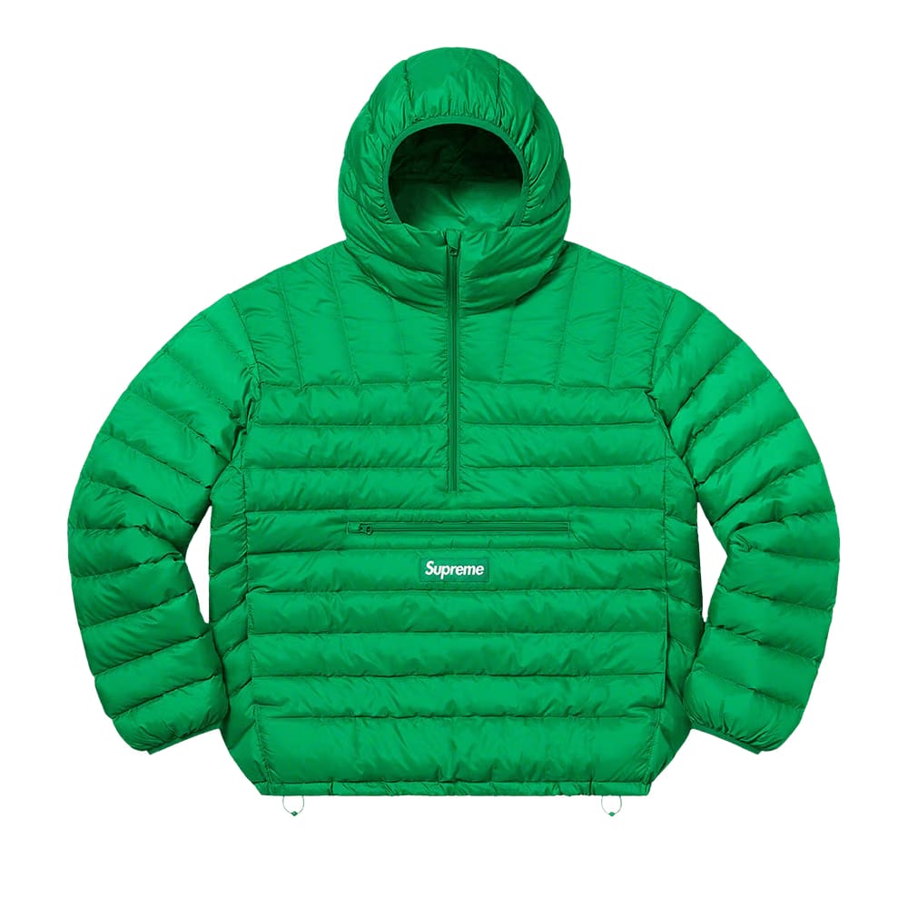 Supreme Micro Down Half Zip Hooded Pullover Green