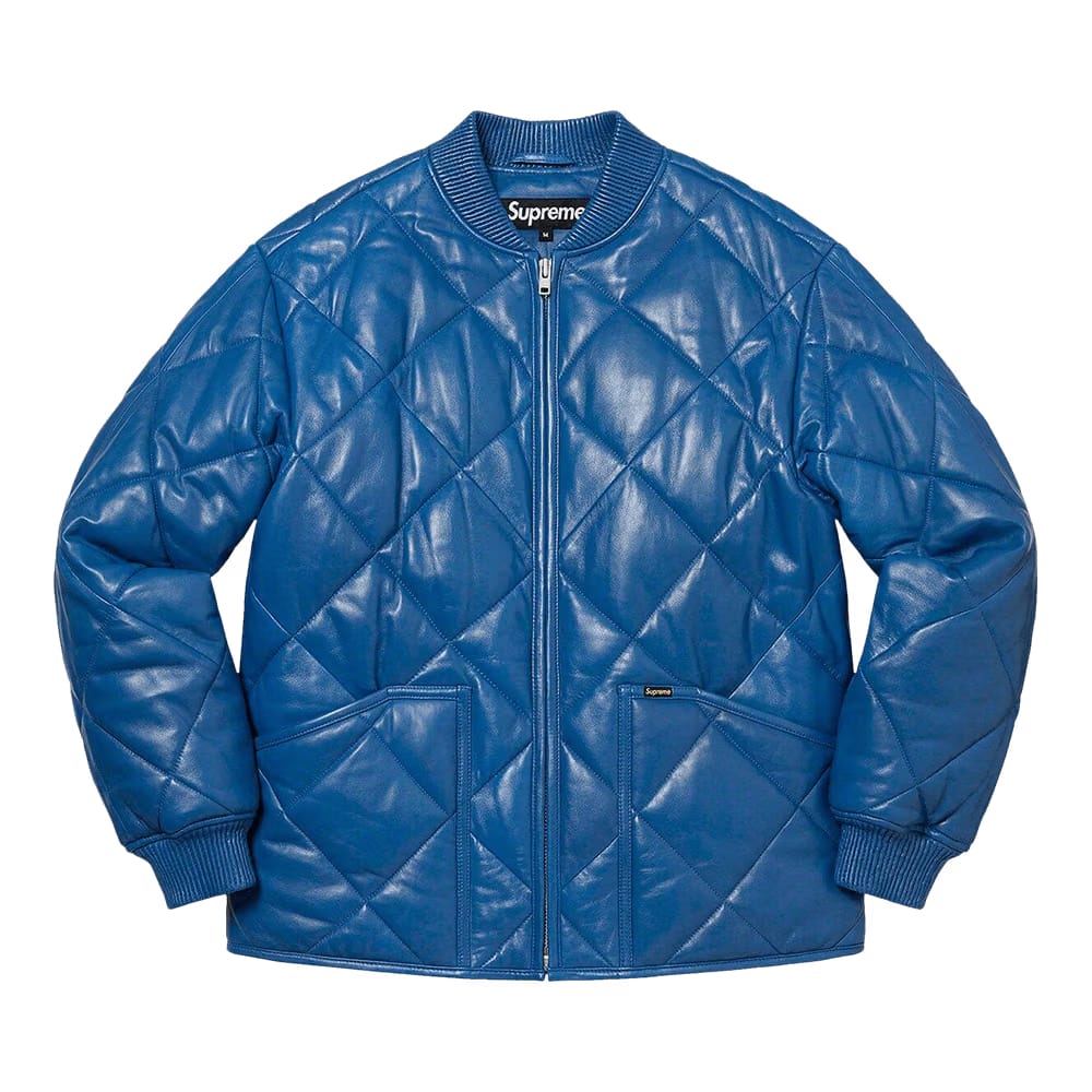 Supreme Quilted Leather Work Jacket Royal