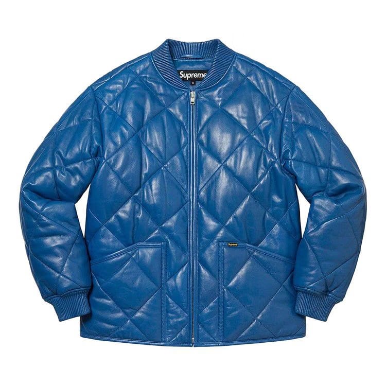 Supreme Quilted Leather Work Jacket Royal