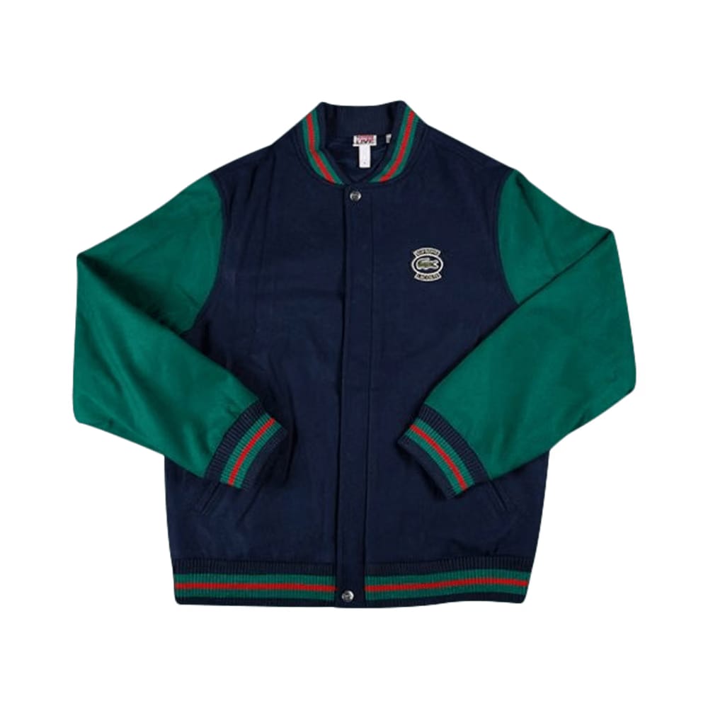 Supreme x Lacoste Wool Varsity Jacket Navy