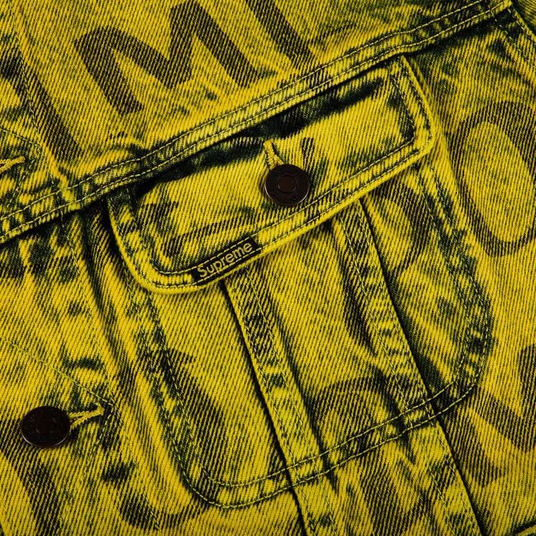 Supreme Black Ark Denim Trucker Jacket Fluorescent Yellow