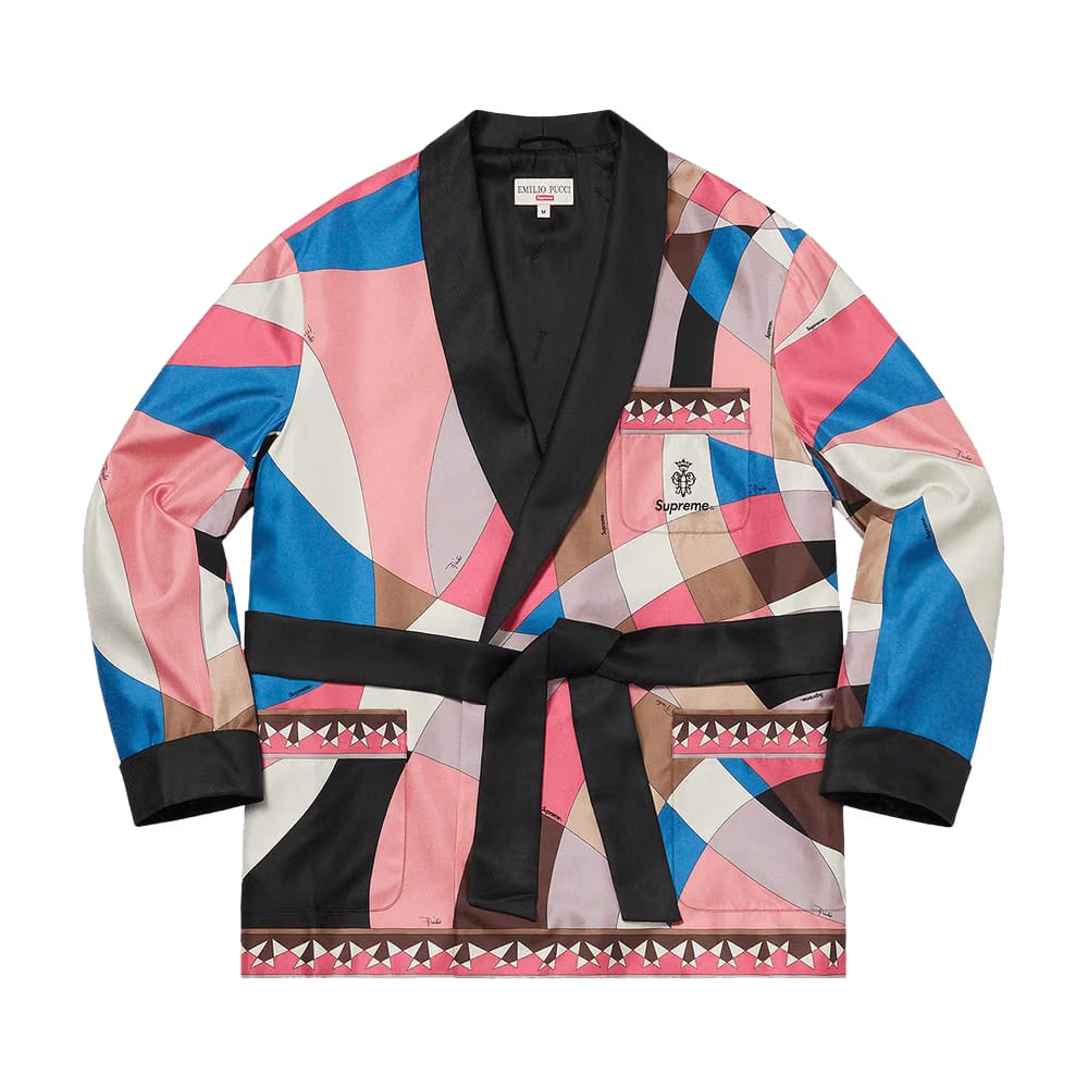 Supreme x Emilio Pucci Silk Smoking Jacket Dusty Pink