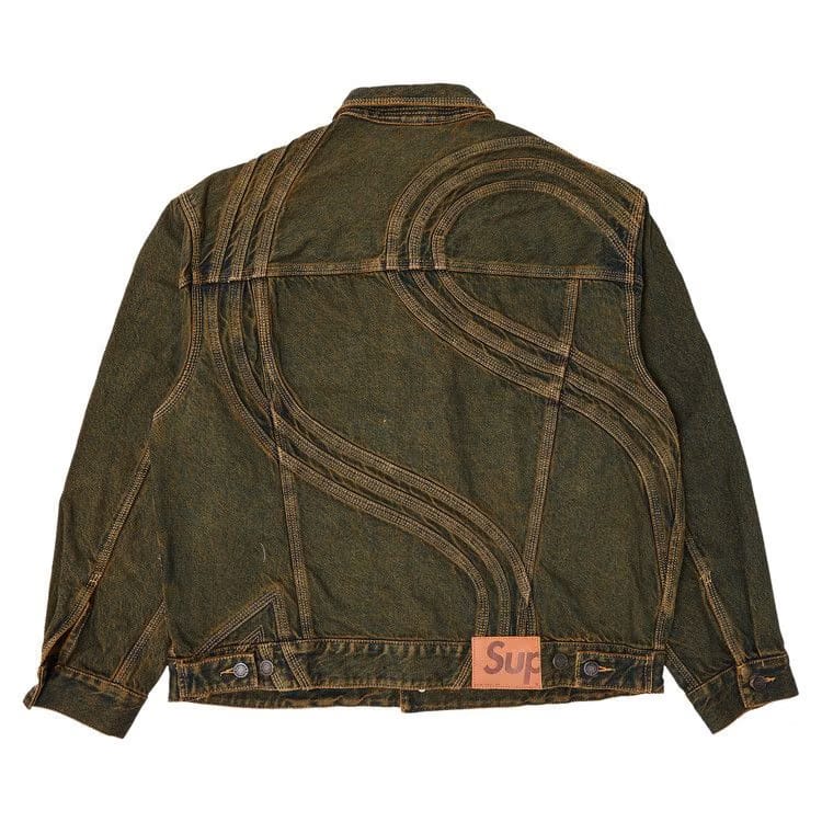 Supreme S Logo Denim Trucker Jacket Dirty