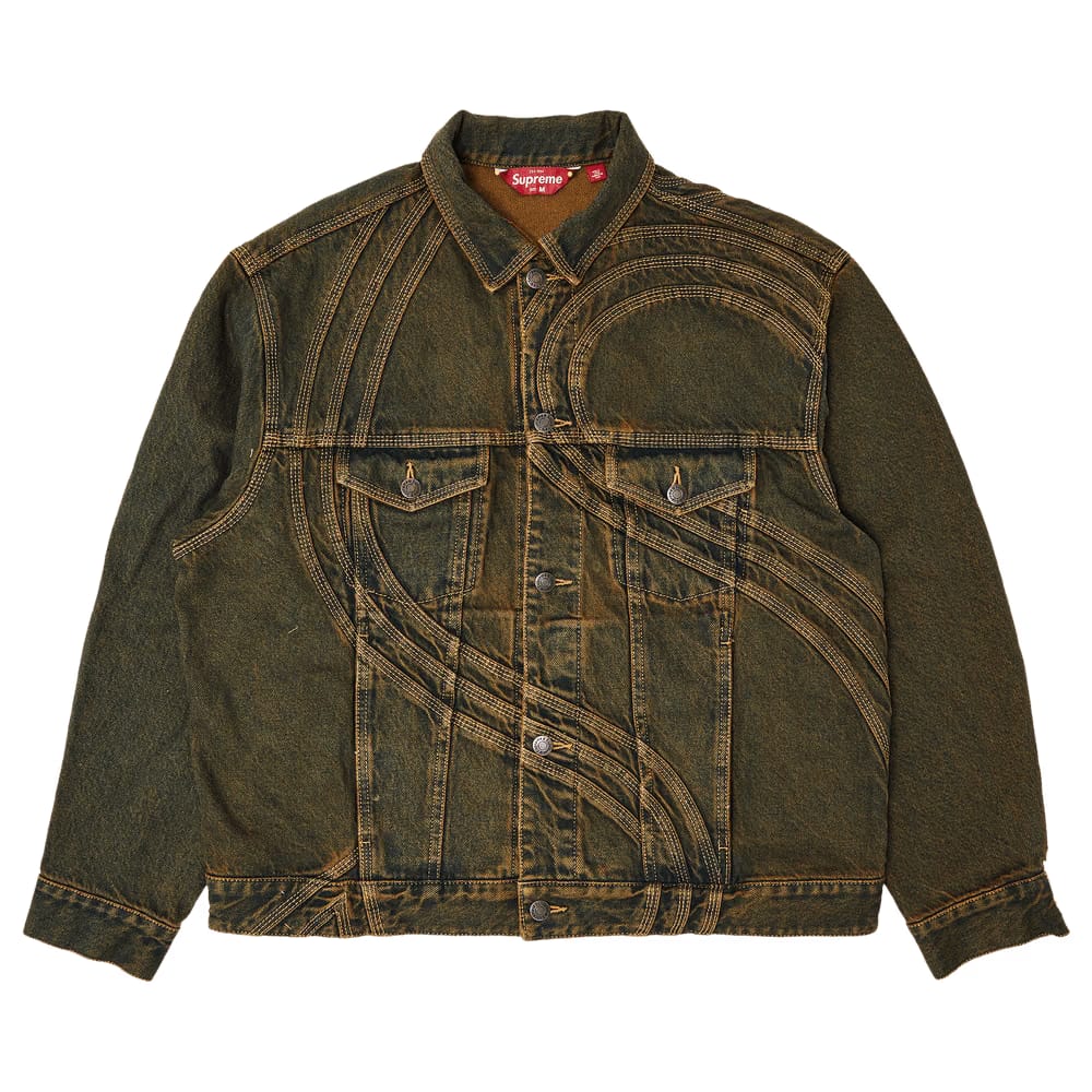 Supreme S Logo Denim Trucker Jacket Dirty