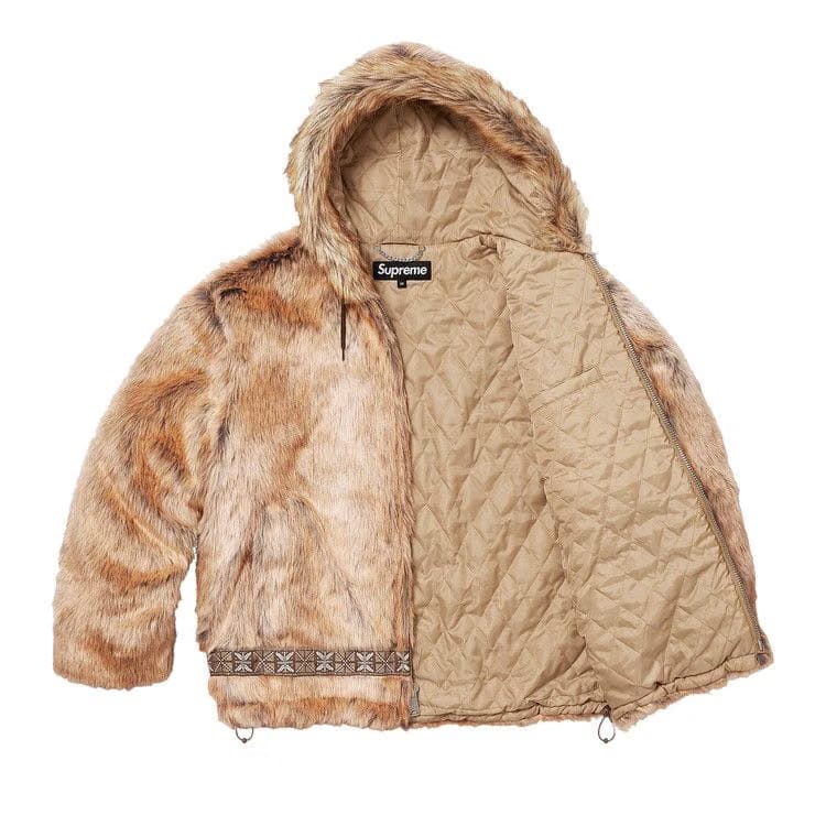 Supreme Faux Fur Parka Brown