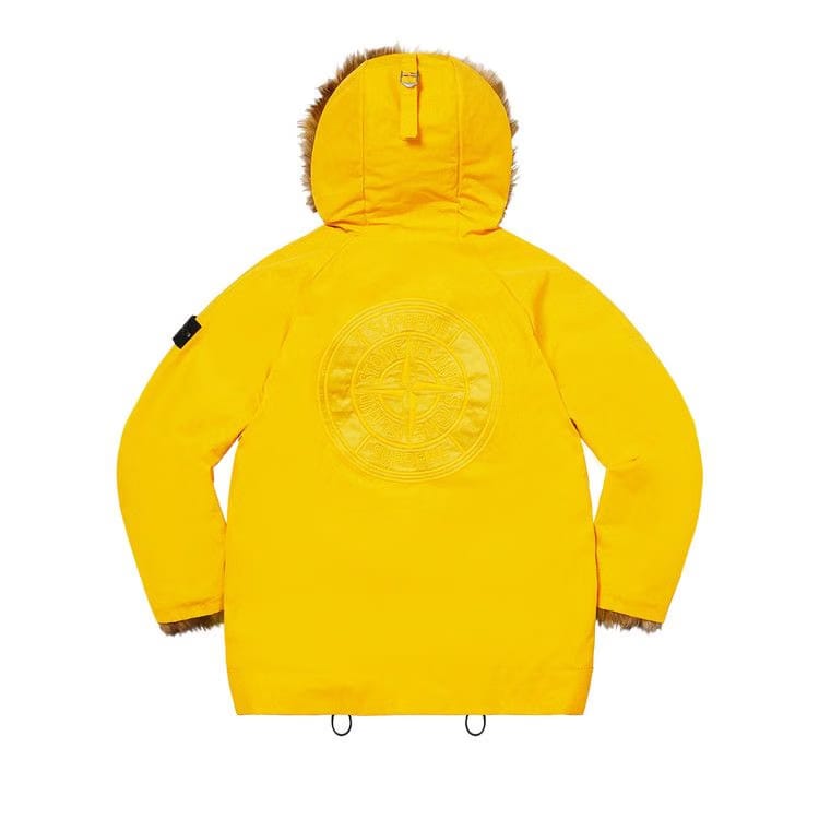 Supreme x Stone Island Formula Steel Reversible Faux Fur Parka Yellow