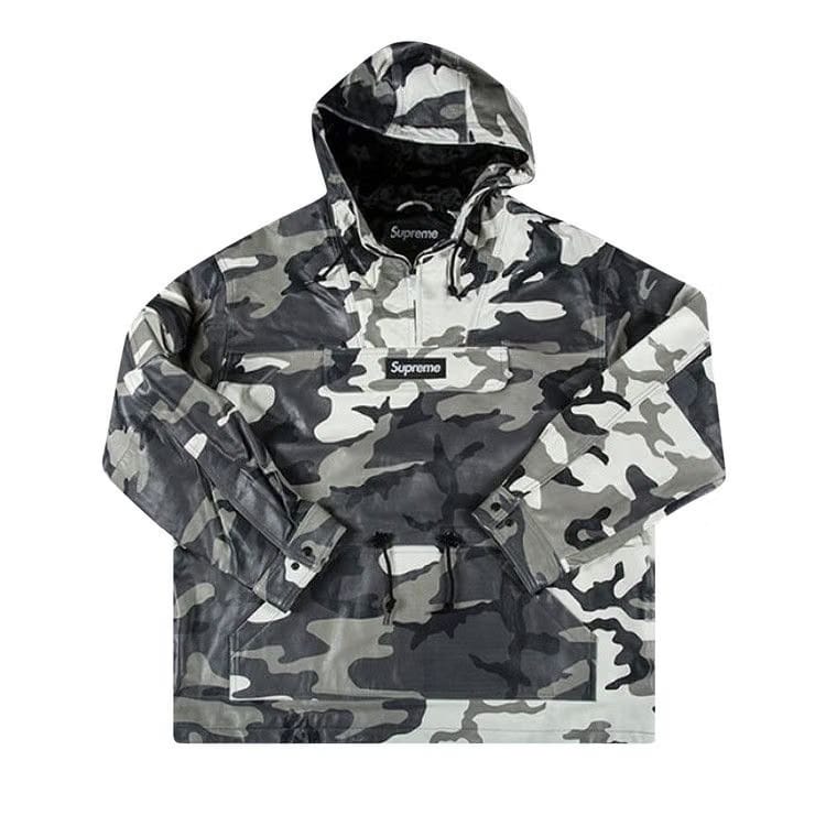 Supreme Leather Anorak Snow Camo