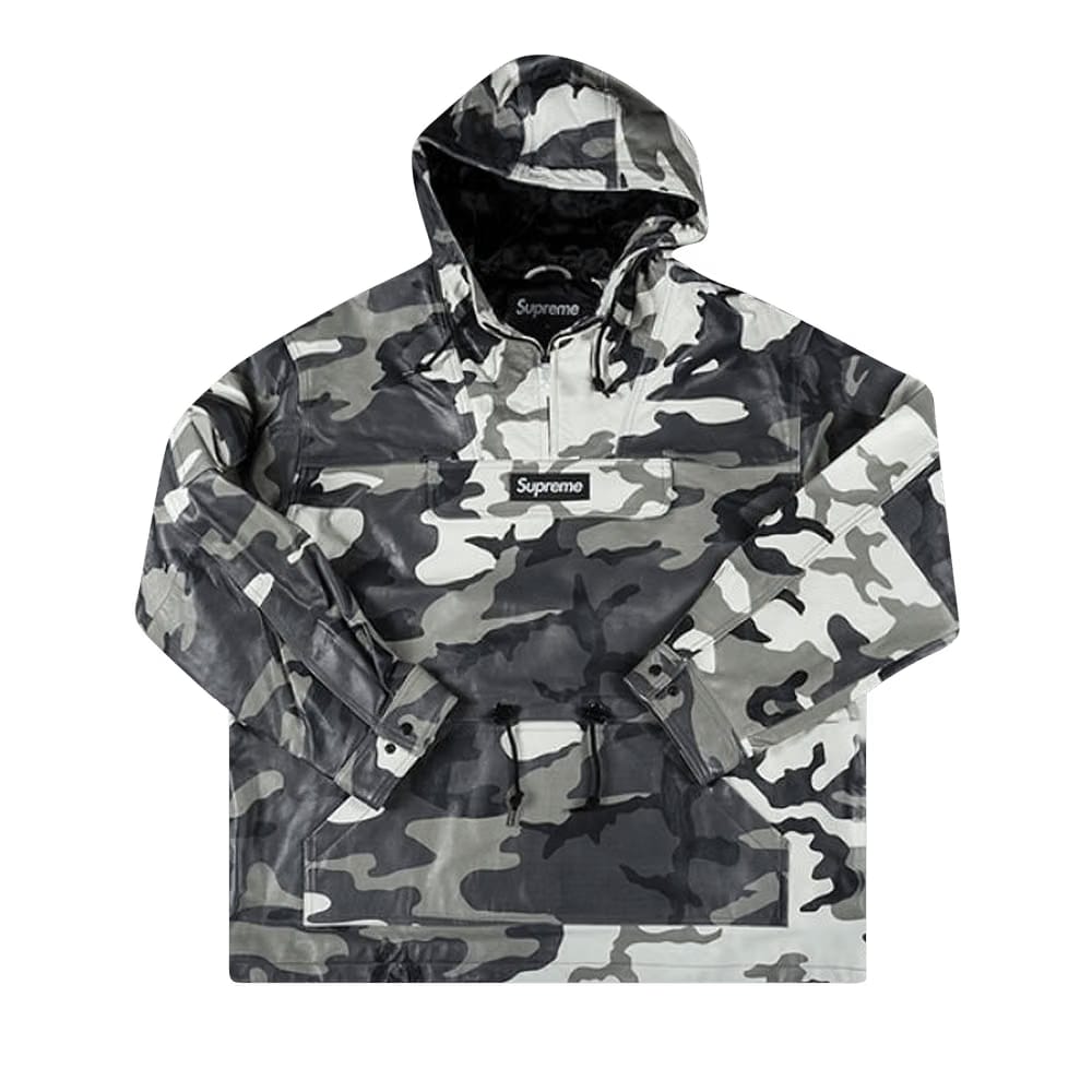 Supreme Leather Anorak Snow Camo