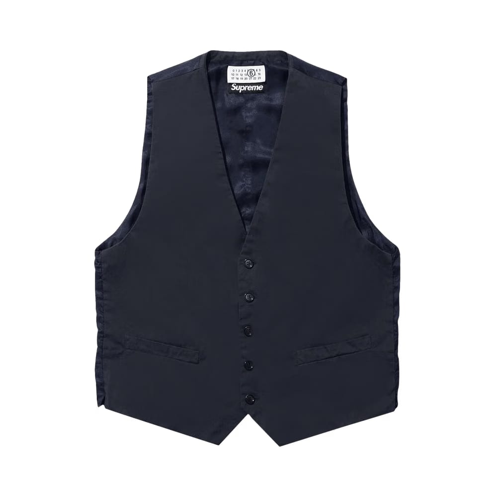 Supreme x MM6 Maison Margiela Washed Cotton Suit Vest Navy