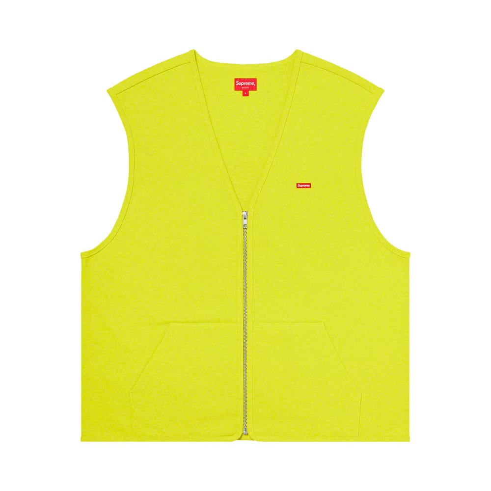 Supreme Zip Up Sweat Vest Acid Green