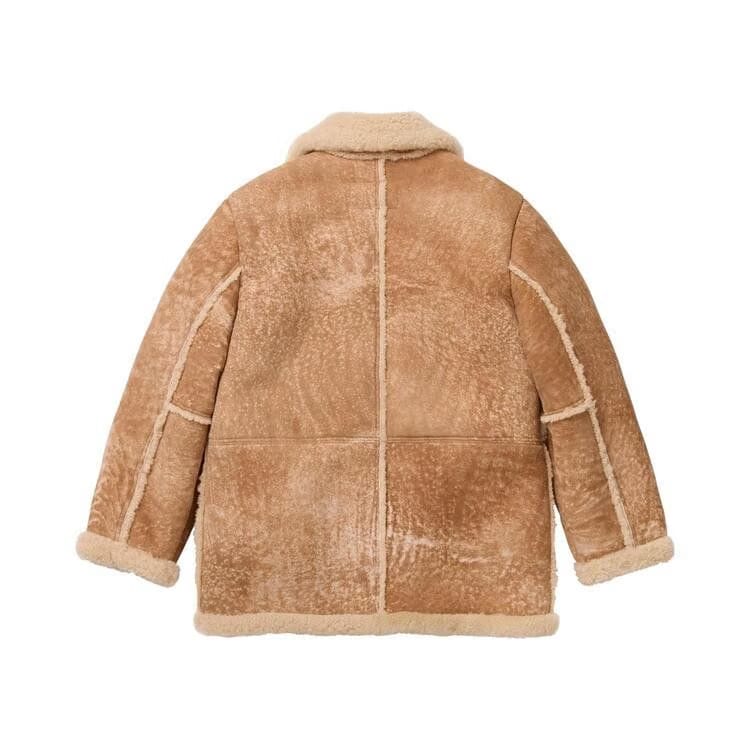 Supreme x Schott Shearling Coat Tan