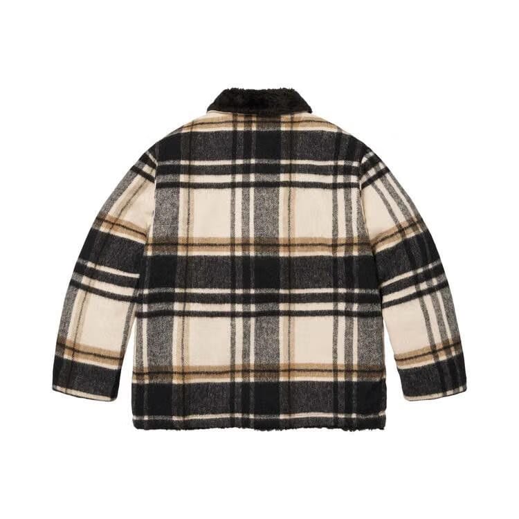 Supreme Plaid Car Coat Cream