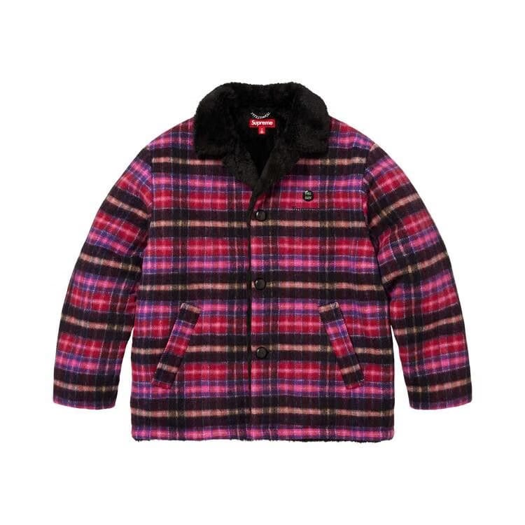 Supreme Plaid Car Coat Pink