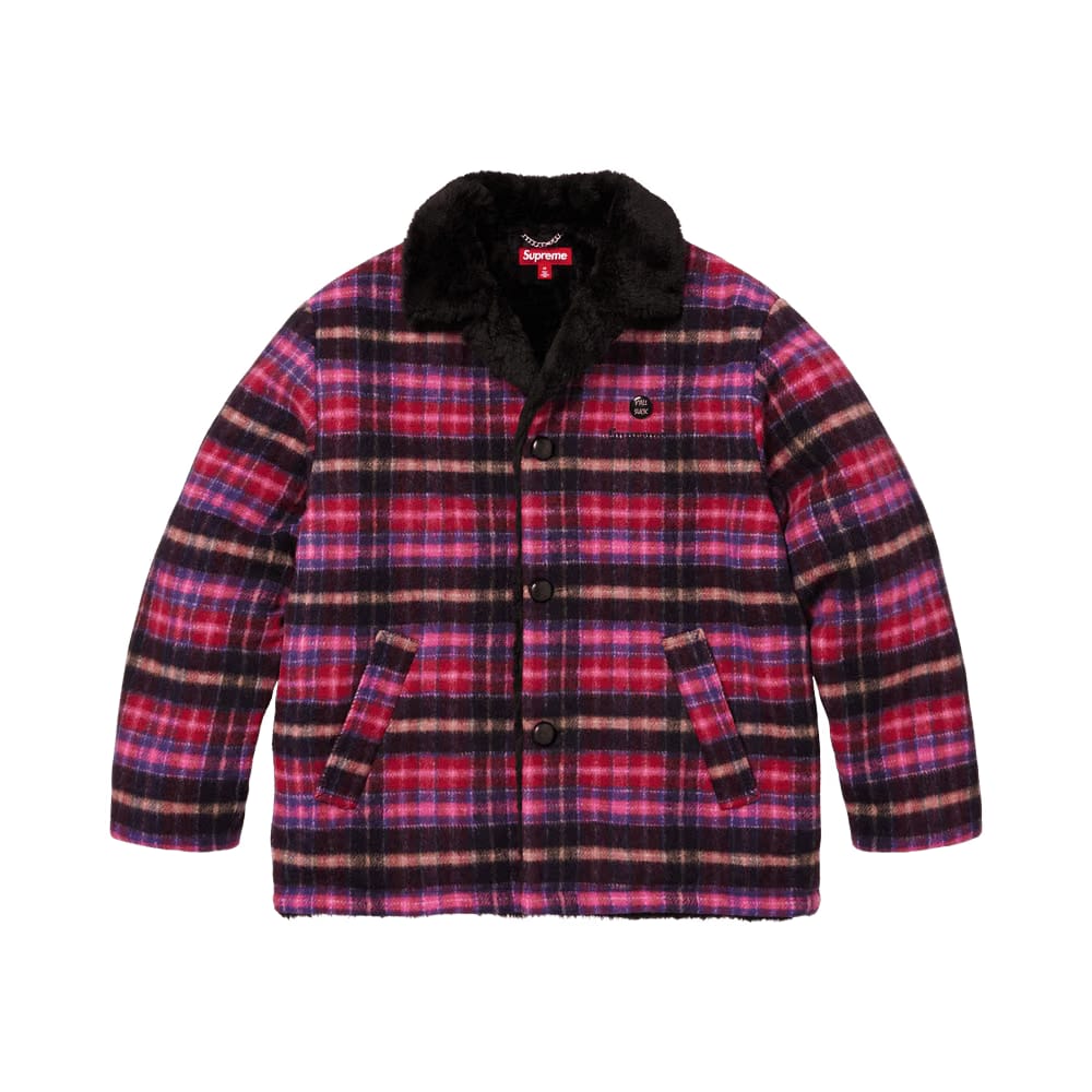 Supreme Plaid Car Coat Pink