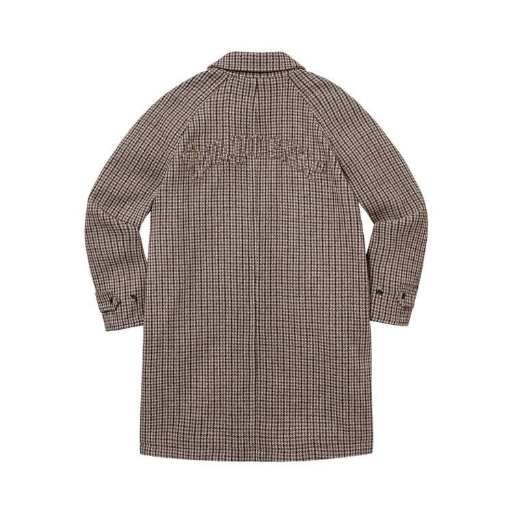 Supreme Reversible Houndstooth Overcoat Tan