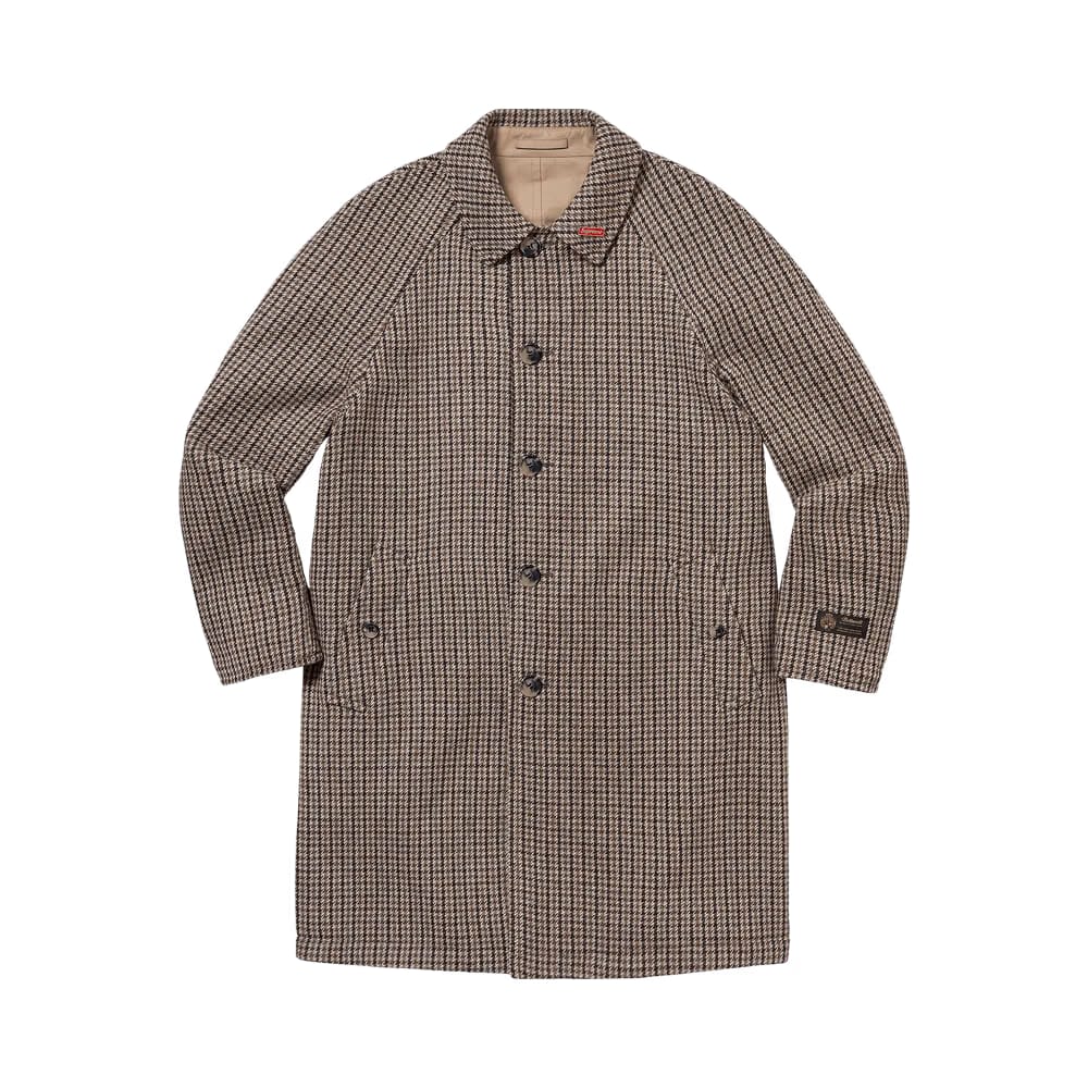 Supreme Reversible Houndstooth Overcoat Tan