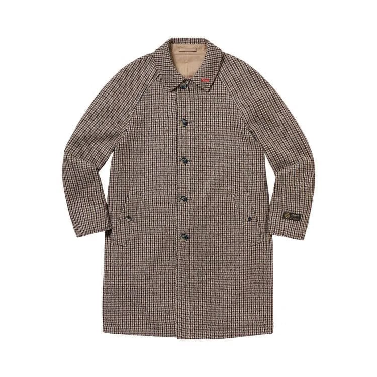 Supreme Reversible Houndstooth Overcoat Tan