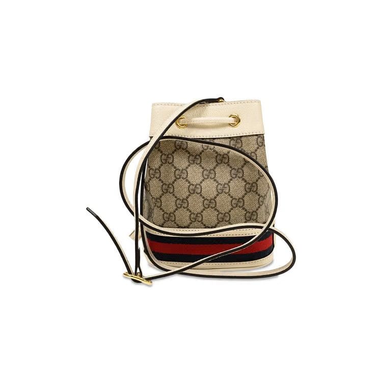 Gucci Ophidia Mini GG Bucket Bag Beige